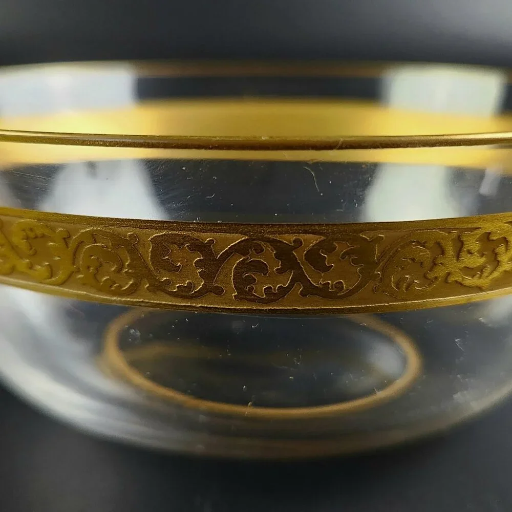 Antique - Glass/Crystal Bowls - Beautiful Gold Band -4 5/8
